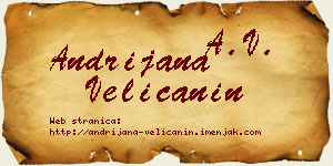 Andrijana Veličanin vizit kartica